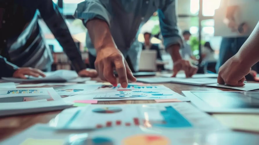 diverse creative workspace with vibrant postit notes collaboration office